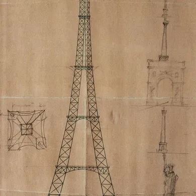 Combustion Engine Blue Print on a Brushed Metal Background
