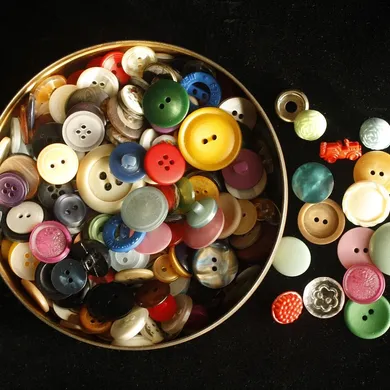 Buttons in the shapes of popular sewing notions