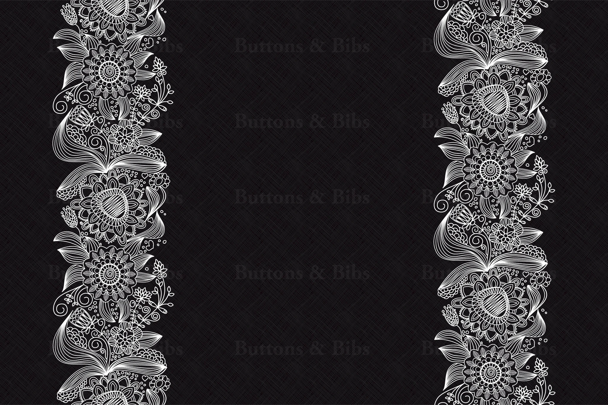 Border Hatch, black with white double border